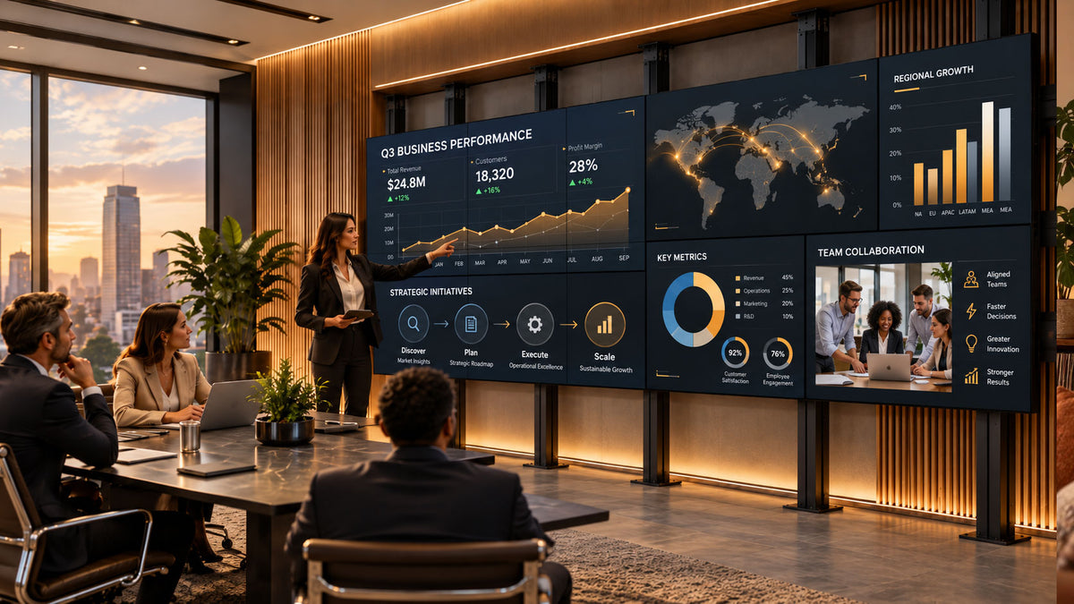 Configuring a Video Wall for use in boardrooms and other meeting places.