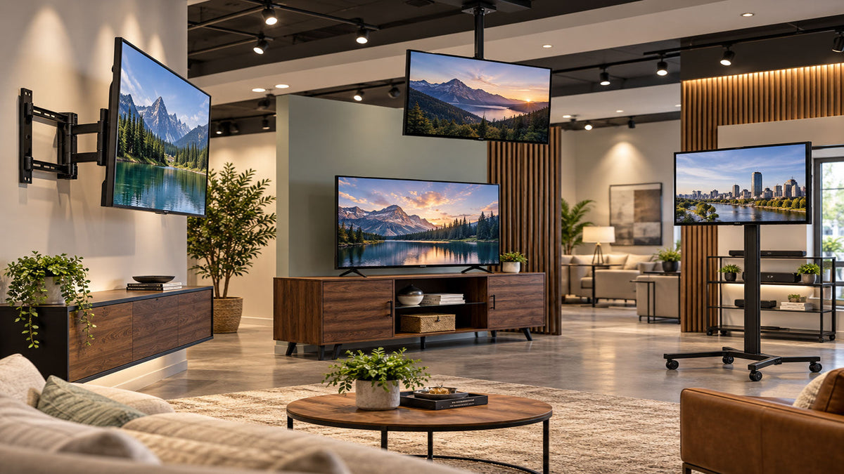 Different way that TVs and monitors can be mounted or used on stands - Blog