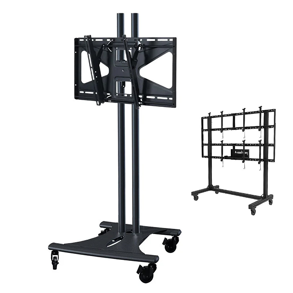 Mobile Monitor Floor Stands with Casters for Rolling and Moving