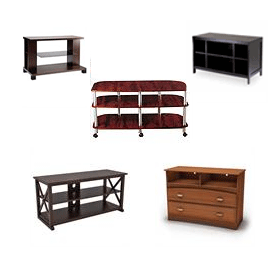 TV Stands with Wood or composite  wood helves