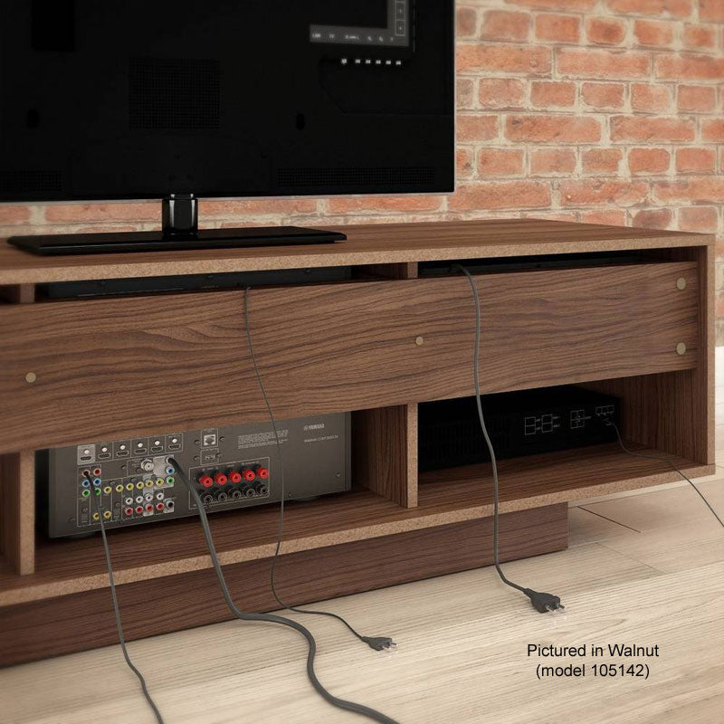 Nexera Stereo Series TV Stand 105406, low media console rear cable connections