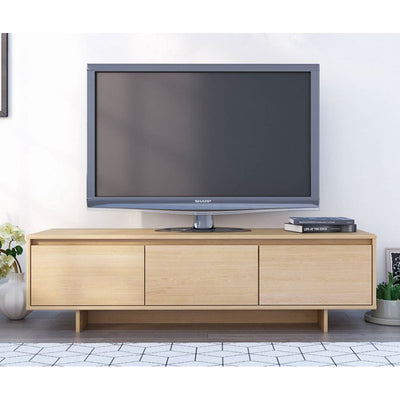 Nexera Rustik TV Stand 107205, media console installed front view