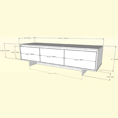Nexera Rustik TV Stand 107205, media console dimensions diagram