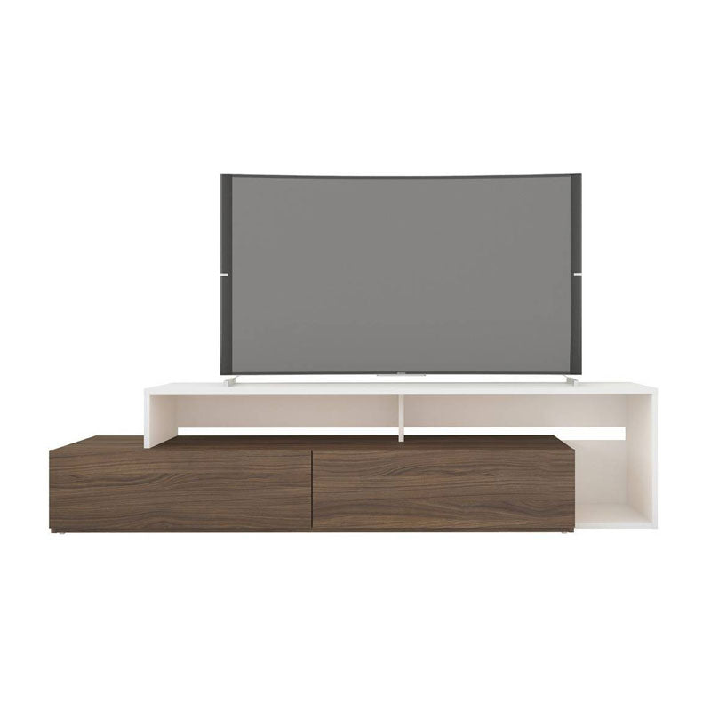 Nexera Tonik TV Stand (70-inch, Walnut and White) 112040