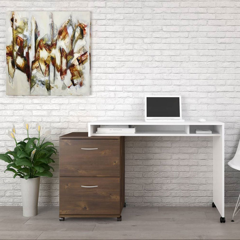 Nexera Essentials Mobile Filing Cabinet 12093, computer desk installed in home office