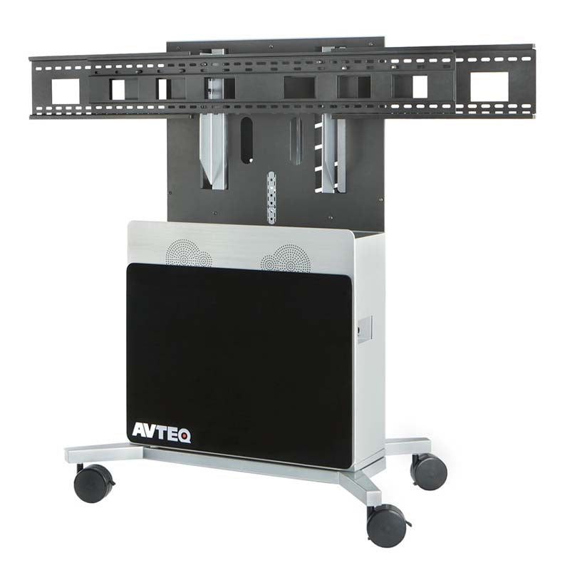 iCartTX Large Format Mobile AV Cart ELT-2100L, mobile presentation cart rear with upper display mount