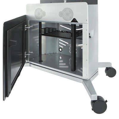 iCartTX Large Format Mobile AV Cart ELT-2100L, mobile presentation cart cabinet interior close-up