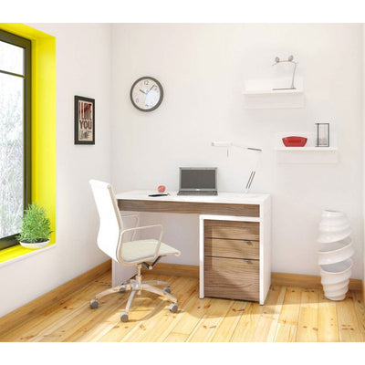 Nexera Liber-T Desk Panel 211303, corner desk installed home office view