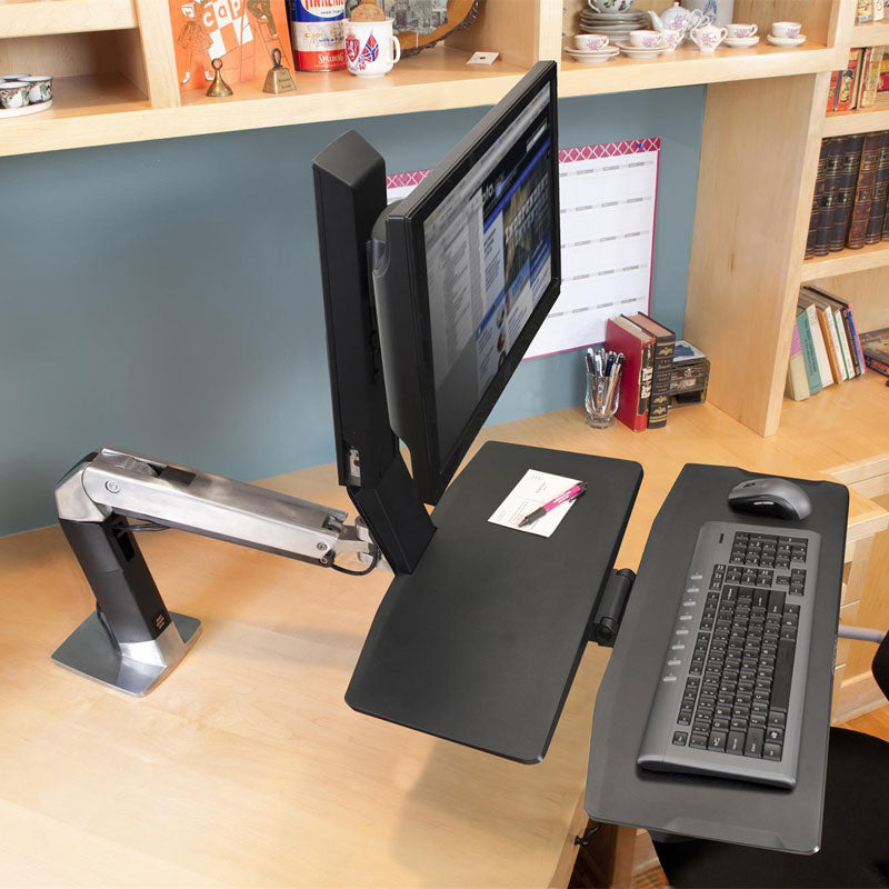 Ergotron Sit-Stand Desk Arm 24-317-026, adjustable workstation installed on a desk