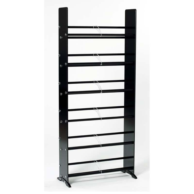 TransDeco Black Glass 336 CD DVD Storage Rack (Black and Chrome) TD319B