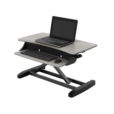 Ergotron Sit-Stand Desk Converter 33-458-917, sit-stand desk converter raised with laptop