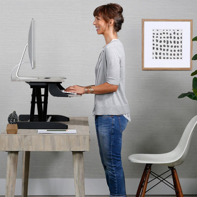 Ergotron Sit-Stand Desk Converter 33-458-917, sit-stand desk converter in standing use