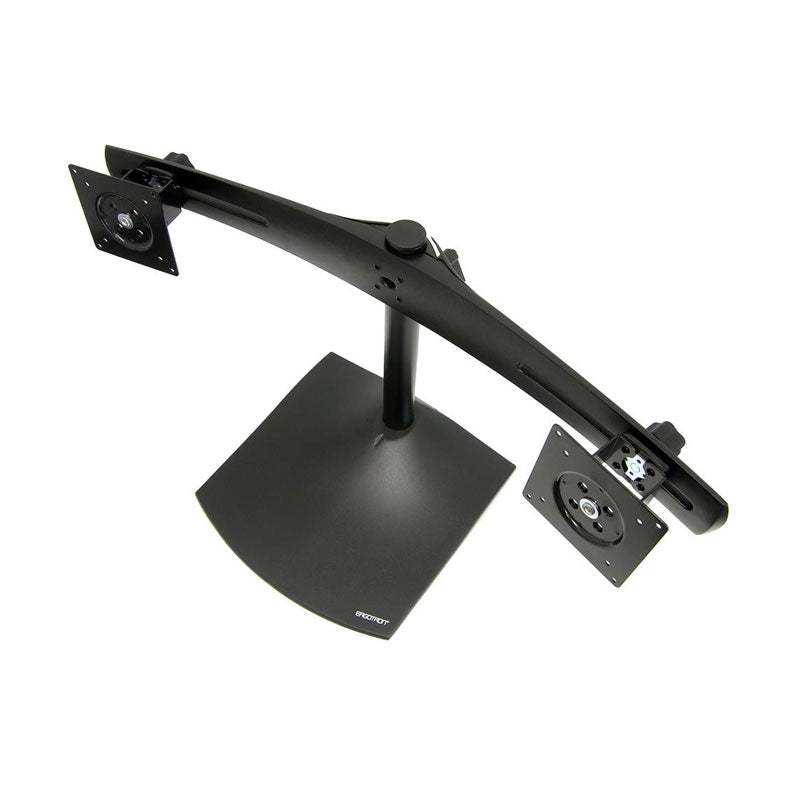 Ergotron DS100 Horizontal 2 Monitor Desktop Stand for 10-24 inch Screens 33-322-200, dual-monitor desk arm in a top view
