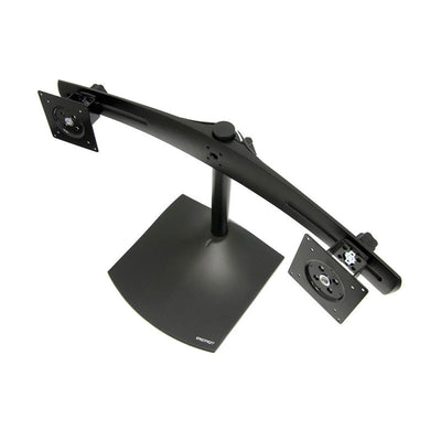Ergotron DS100 Horizontal 2 Monitor Desktop Stand for 10-24 inch Screens 33-322-200, dual-monitor desk arm in a top view