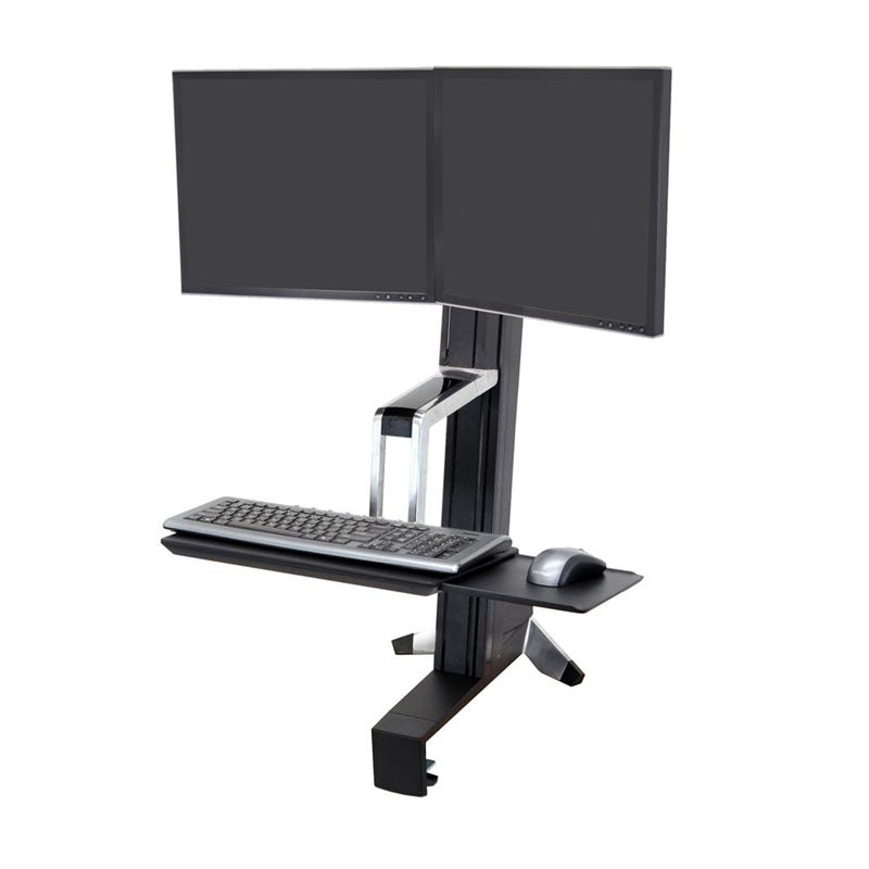 Ergotron Sit-Stand Desk Mount (WorkFit-S, Dual, Front) 33-341-200