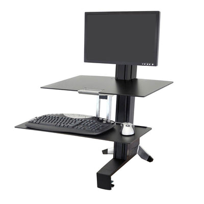 Ergotron Sit-Stand Desk Mount (WorkFit-S, HVY, WS, Front, BK) 33-351-200