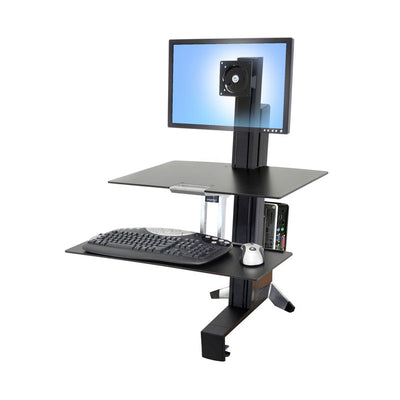 Ergotron Sit-Stand Desk Mount 33-351-200, sit-stand computer workstation front view
