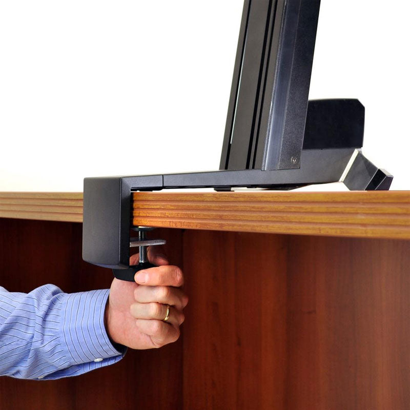 Ergotron Sit-Stand Desk Mount 33-351-200, sit-stand workstation desk clamp installation