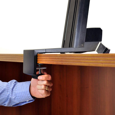 Ergotron Sit-Stand Desk Mount 33-351-200, sit-stand workstation desk clamp installation