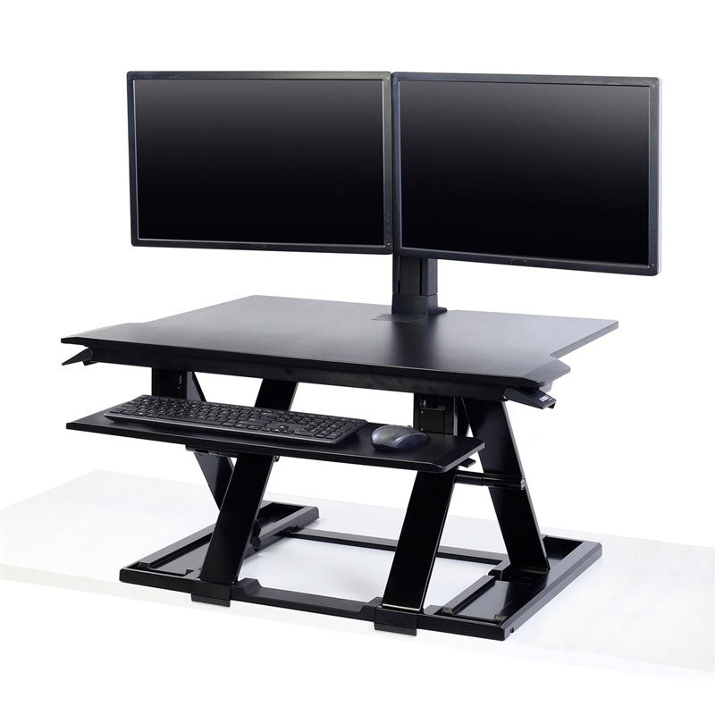 Ergotron Sit-Stand Desk Converter 33-467-921, dual-monitor desktop converter