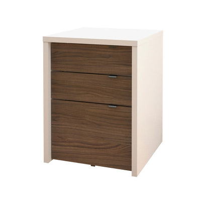 Nexera Liber-T Home Office Set 400610, two-drawer filing cabinet front view