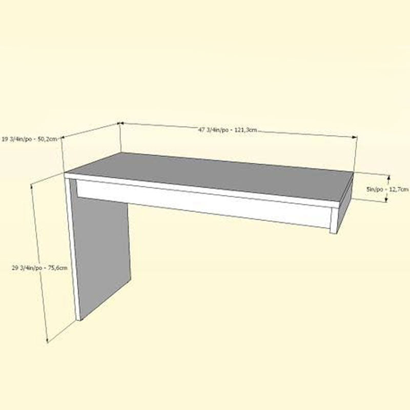 Nexera Liber-T Home Office Set 400610, desk return dimensions diagram