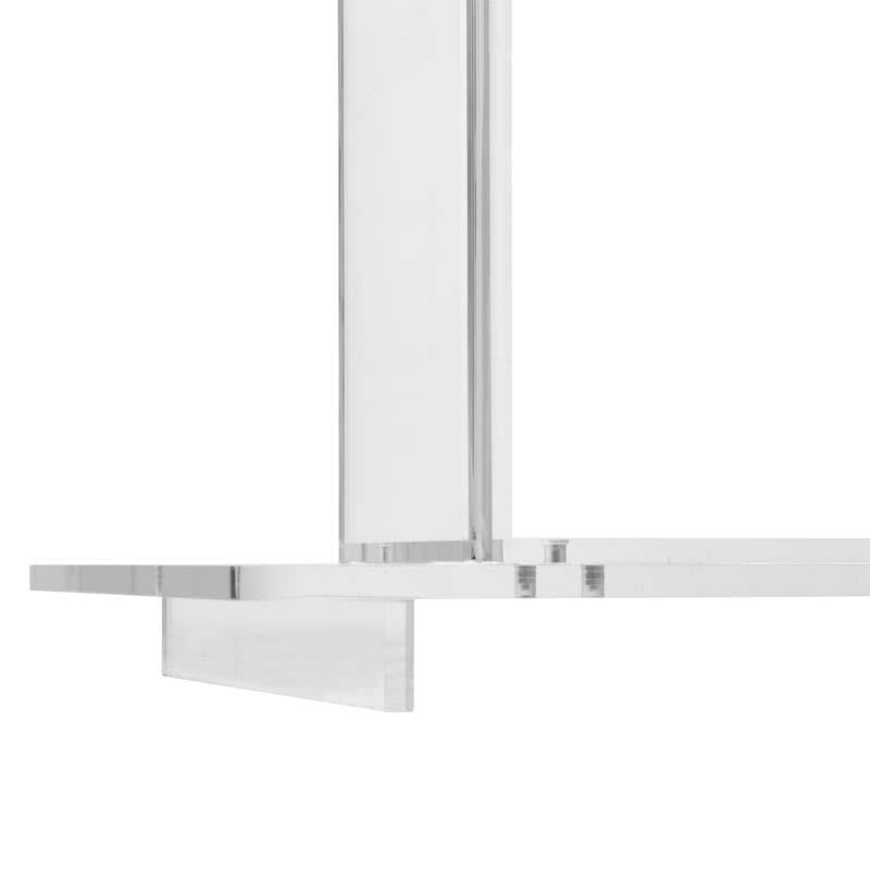 Oklahoma Sound Modern Clear Acrylic Lectern with Center Shelf 401S, clear acrylic lectern shelf support detail