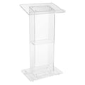 Oklahoma Sound Modern Clear Acrylic Lectern with Center Shelf 401S