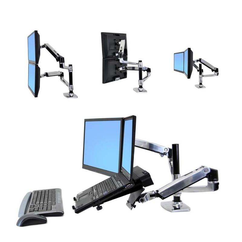 Ergotron LX Series 2 Monitor Stacking Desktop Mount for 10-23 inch Screens 45-248-026