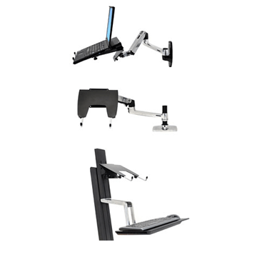 Ergotron LX Notebook Tray 50-193-200, monitor arm adjustment configurations