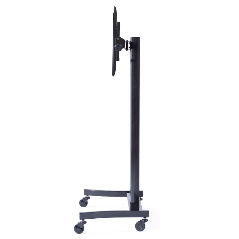 TransDeco Curved Wood 40 to 80 inch TV Pedestal Stand TD581GB, mobile display cart side profile