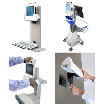 Ergotron Interface Bracket for Motion Computing C5 Tablet PC 60-588-200, mobile medical workstation feature collage