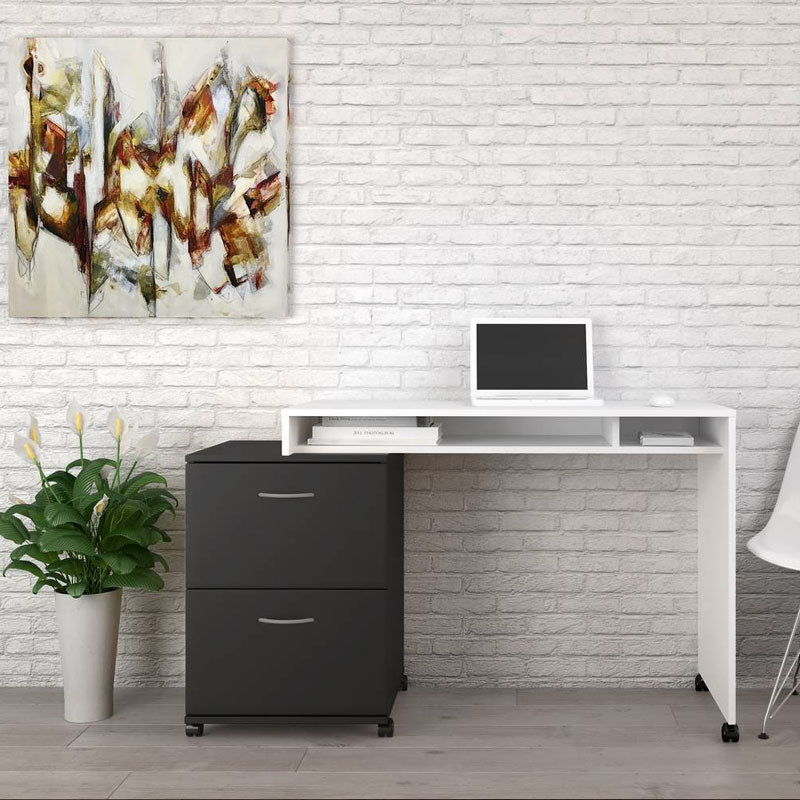 Nexera Essentials Mobile Filing Cabinet 6093, pedestal cabinet installed beneath desk