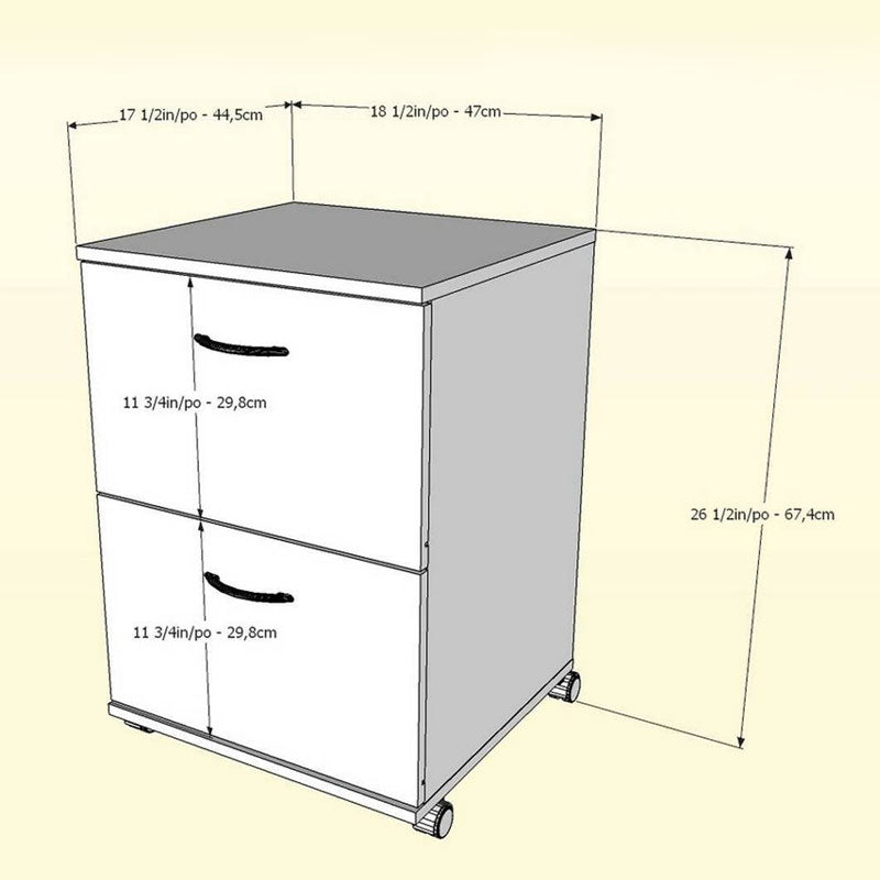 Nexera Essentials Mobile Filing Cabinet 6093, mobile file cabinet dimensions diagram