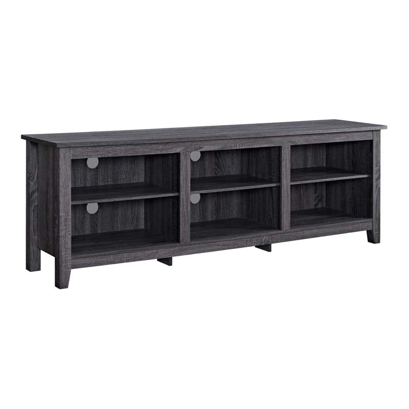 Walker Edison Essentials 70 inch TV Stand W70CSPCL, gray media console front perspective