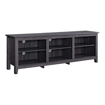 Walker Edison Essentials 70 inch TV Stand W70CSPCL, gray media console front perspective