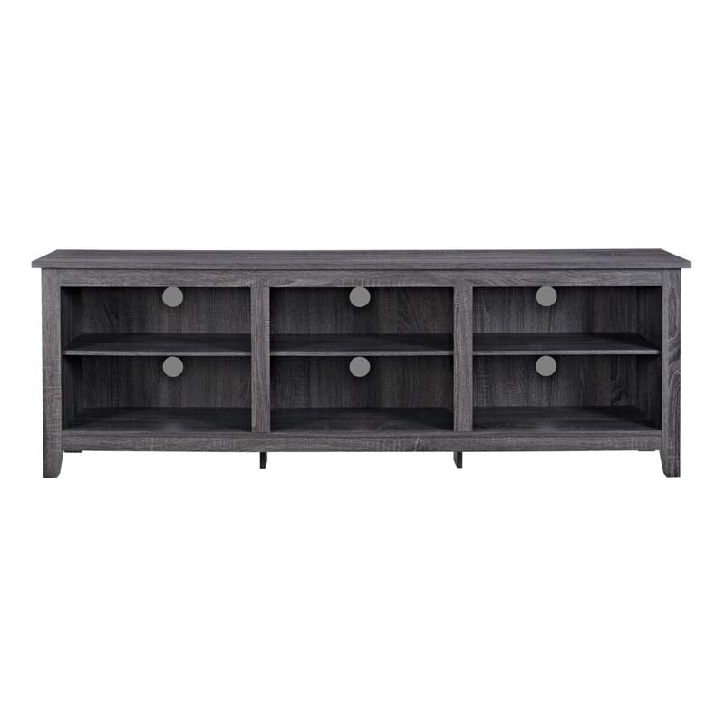 Walker Edison Essentials 70 inch TV Stand W70CSPCL, gray media console front view