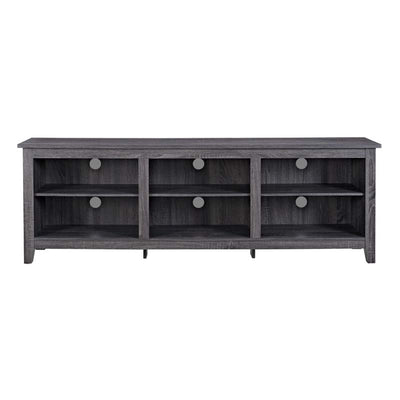 Walker Edison Essentials 70 inch TV Stand W70CSPCL, gray media console front view