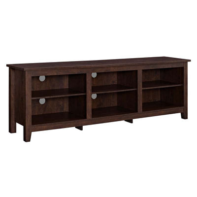 Walker Edison Essentials 70 inch TV Stand W70CSPTB, TV console front three-quarter view