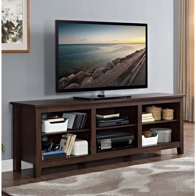 Walker Edison Essentials 70 inch TV Stand (Traditional Brown) W70CSPTB