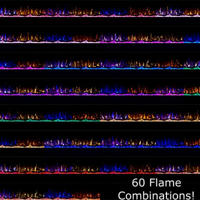 Touchstone Sideline Elite Recessed Smart Electric Fireplace 80044, electric fireplace flame color combinations chart