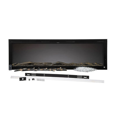 Touchstone Sideline Elite Recessed Smart Electric Fireplace 80044, linear electric fireplace components and media kit