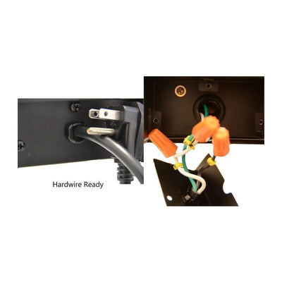 Touchstone Sideline Elite Recessed Smart Electric Fireplace 80044, electric fireplace hardwire connection detail