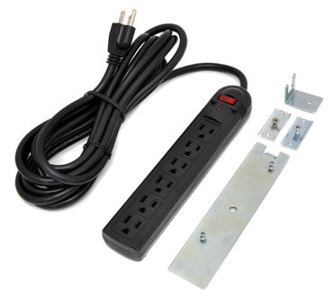 Ergotron 6 Outlet Power Strip with Office Grade Plug 97-711, rack power strip installation kit