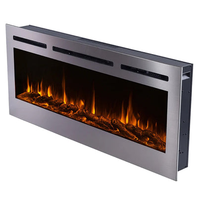 Touchstone Sideline Recessed Electric Fireplace (50 inch, Stainless Steel) 