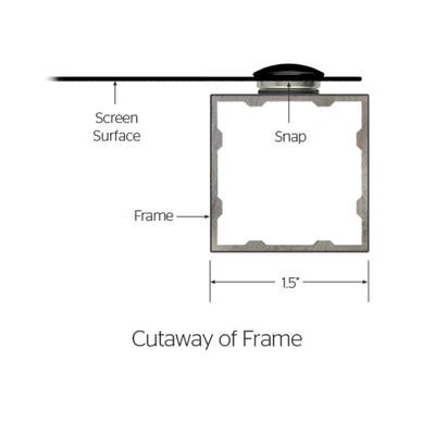 Da-Lite 38151V Da-Snap Fixed Frame, frame cross-section diagram