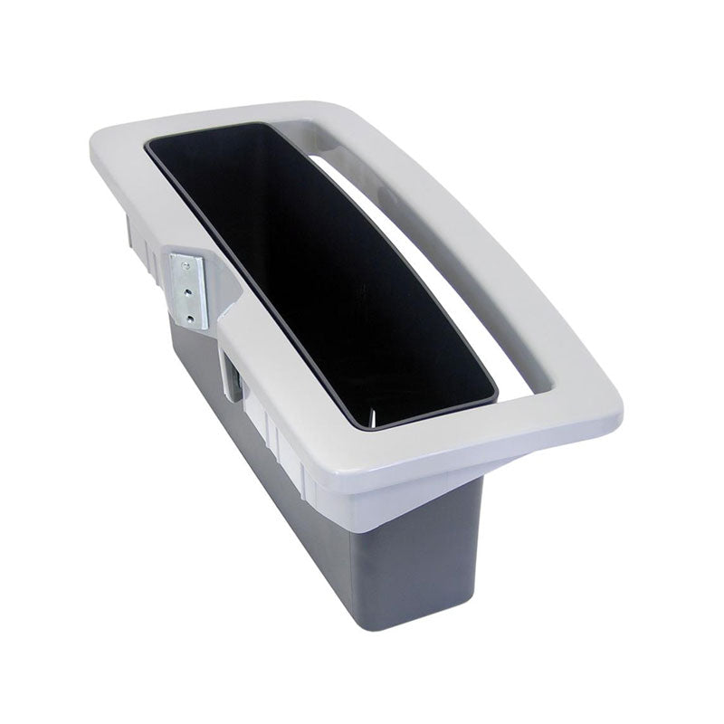 Ergotron Basket and Handle Kit 97-488-055, mobile cart storage basket angled view
