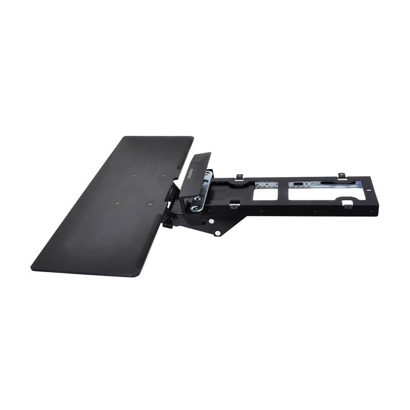 Ergotron Underdesk Keyboard Arm 97-582-009, keyboard tray side three-quarter view