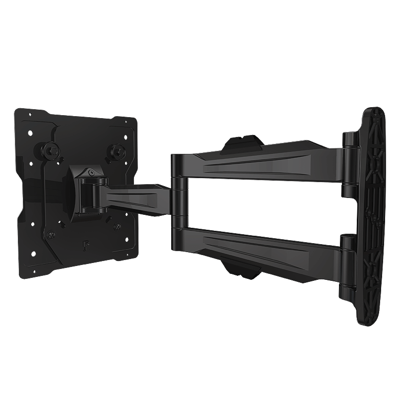 Crimson Medium Articulating TV Wall Mount A40, dual-monitor desk mount rear angled view