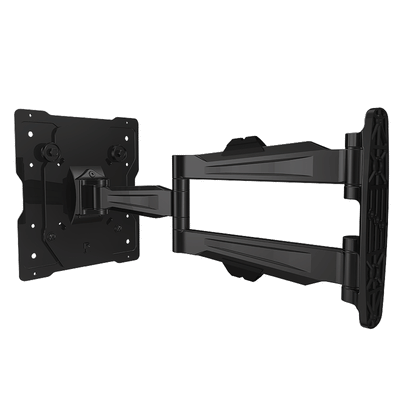 Crimson Medium Articulating TV Wall Mount A40, dual-monitor desk mount rear angled view